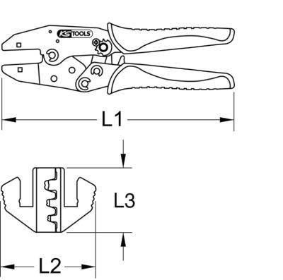 KS TOOLS apspaudimo replės 115.1435